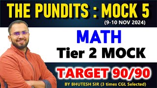 CGL TIER 2 MATH MOCK The pundits weekly free live mock 5 math solution 9  10 Nov [upl. by Ettolrahs]