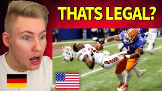 SOCCER FAN reacts to The Biggest Hits in American Football [upl. by Elrae652]