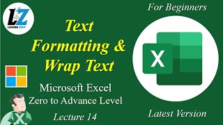 14 MS Excel  Text Formatting and Wrap Text  Excel Zero to Advance excel learning teacher [upl. by Carthy842]