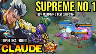 CLAUDE BEST BUILD 2024  TOP GLOBAL CLAUDE GAMEPLAY  MOBILE LEGENDS✓ [upl. by Ahsirt]