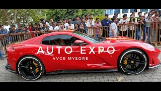 Auto Expo At VVCE Mysore vidyuth 2k23 Supercars and Superbikes Ferrari [upl. by Saimon]