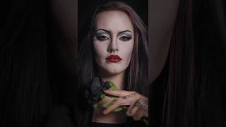 Morticia Addams makeup 🖤🥀  makeup halloween morticia morticiaaddams [upl. by Aztinay]