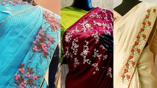 Latest Embroidery Saree Designs ideasHand embroidery saree 2020 [upl. by Lubet]