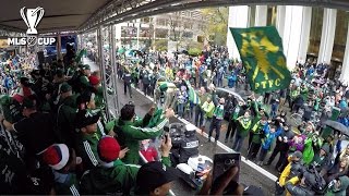 Portland Timbers take the MLS Cup on a parade through downtown Portland [upl. by Arok]