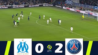 Marseille contre PSG 02  Ligue 1 Uber Eats 202324  Résumé de Match [upl. by Anerahs410]