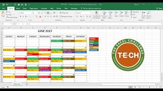 TECH011  Create a calendar in Excel that automatically updates colors by event category [upl. by Roanna]