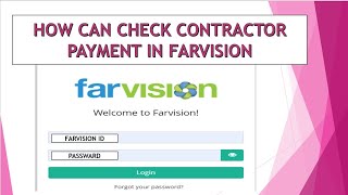 How can check contractor payment status in FARVISION ERP  FOR CIVIL Engineer Construction 🏗️ [upl. by Kra]