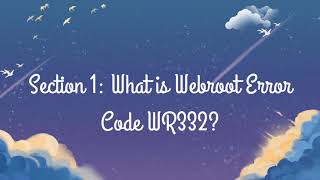 What does Webroot error code WR332 signify during activation on Windows 10 [upl. by Beret]