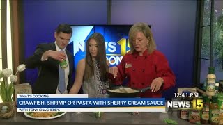 Easy and Delicious Crawfish Pasta and Buttery Parmesan Bread Tony Chacheres Chef Gaye Whips Up [upl. by Vez]