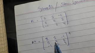 Symmetric matrix amp Skew symmetric matrix in HindiUrdu [upl. by Nims]