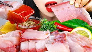 ASMR HAMACHI 방어회 먹방 RAW FISH YELLOW TAIL MUKBANG NO TALKING EATING SOUNDS [upl. by Yarased]