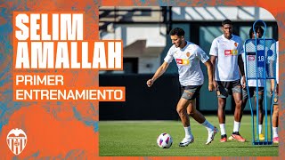 PRIMER ENTRENAMIENTO DE SELIM AMALLAH CON EL VALENCIA CF [upl. by Anipsed]