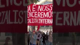 Protesters in Rio demand G20 leaders end the assault on Gaza [upl. by Eriha]