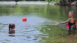 Leah playing catch with a Dolphin  June 2024 [upl. by Poler]