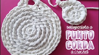 Uncinetto facile sottopentola a punto corda a crochet [upl. by Airetnuhs]