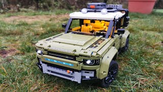 LED Light kit install in the Lego Land Rover Defender 42110 [upl. by Dorise]