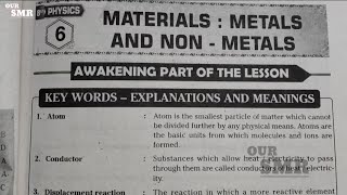 8th class physics 6th chapter materials metals and nonmetals guideanswers notebook new syllabus [upl. by Etnoek]