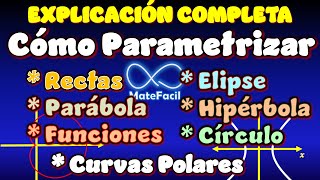 Cómo Parametrizar una Curva  Ecuaciones Paramétricas EXPLICACIÓN COMPLETA [upl. by Rimhsak]