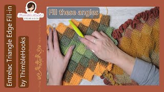 How to Crochet ENTRELAC BORDER EDGING Finish Those Triangles  Easy Tunisian Tutorial [upl. by Leksehc909]