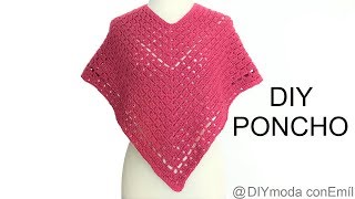 Poncho tejido a crochet para principantes paso a paso [upl. by Oiralih]