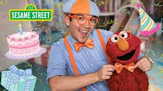 Sesame Street Elmo’s Surprise Birthday Party with Blippi and Meekah Blippi [upl. by Harelda]