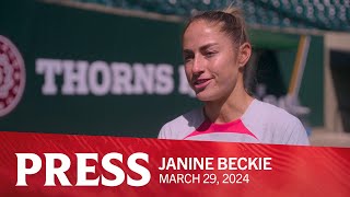 Janine Beckie on her return facing Louisville and Canada callup [upl. by Wilmette]