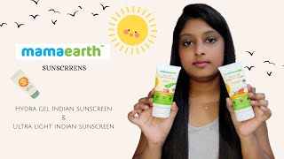 Sunscreen For Indian Summers  Mamaearth Sunscreen Review  Hydra Gel amp Ultra Light Indian Sunscreen [upl. by Llemej]