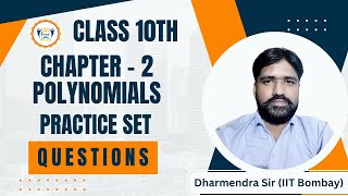 Class 10th  Chapter  2  Polynomials  Important Questions [upl. by Richman]