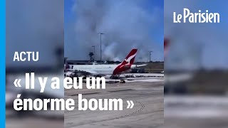 Atterrissage durgence dun Boeing de Quantas après une panne moteur [upl. by Bugbee113]