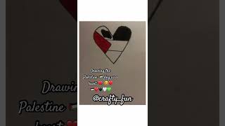 Drawing the Palestine 🇵🇸 flag as a heart ❤️ 😍❤️ drawing palestine flagdesign craftyfun7 [upl. by Thacker]