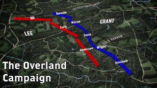 The Wilderness to Cold Harbor Grants Overland Campaign Animated Battle Map [upl. by Lombardy798]