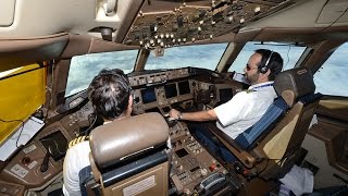 PIA Pakistan International Airlines London to Karachi from B777 flight deck [upl. by Shanta868]