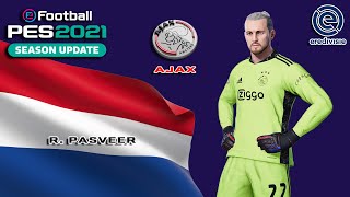 R PASVEER facestats Ajax Amsterdam How to create in PES 2021 [upl. by Josi]