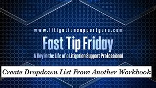 Fast Tip Friday – Create Dropdown List From Another Workbook [upl. by Ernestus]