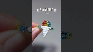 DIY🍬Beaded ring tutorial beads beadwork christmas giftideas diycraft jewelry [upl. by Willman890]