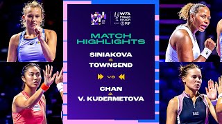 Townsend amp Siniakova vs Chan amp Kudermetova  2024 WTA Finals Riyadh Semifinal  Match Highlights [upl. by Kolk799]