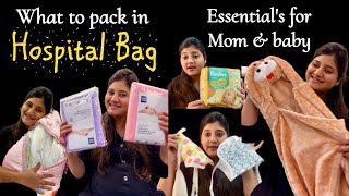 Hospital Bag में MOM amp BABY के लिए क्या क्या Pack करे for delivery  What’s in my hospital bag 💼 [upl. by Anoel899]