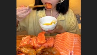 Salmon ASMR Eating NO TALKING  Ksuffka ASMR [upl. by Oderfla]