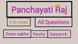 panchayati Raj chapter full questions 6th class [upl. by Ainsley]