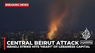 Israeli strike hits central area of Lebanon’s Beirut [upl. by Annahael683]