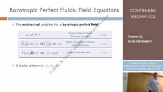 Continuum Mechanics – Ch10  Lecture 5 – Barotropic Perfect Fluids [upl. by Emersen77]