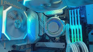 White PC Build【Corsair 4000D Airflow  LIAN LI UNI FAN  ROG STRIX B550A】2021 [upl. by Tung212]