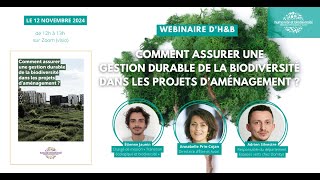 Webinaire « La biodiversité dans les projets daménagement » [upl. by Dnomsad]