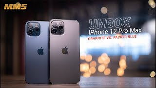 มินิรีวิว Apple iPhone 12 Pro Max แกะกล่องเทียบสี Graphite และ Pacific Blue [upl. by Eimrots]