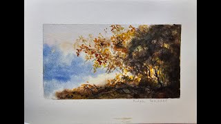 Glowing Watercolor Landscape Demo Timelapse [upl. by Iggie]