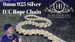 6mm Diamondcut Silver Rope Chain from Harlem Bling [upl. by Anidam]