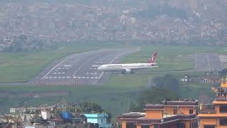 त्रिभुवन अन्तराष्ट्रिय बिमानस्थलबाट यसरी उड्यो Turkish Airlines Airbus A330343 [upl. by Ratib]