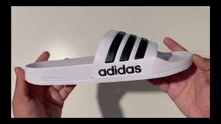 Adidas Adilette Shower Slides Unbox [upl. by Solracsiul]