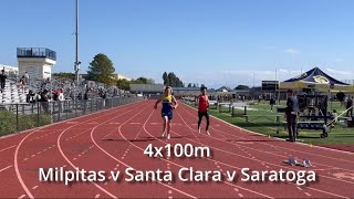 2024 Milpitas v SC v Saratoga 4x100m races [upl. by Alleras]