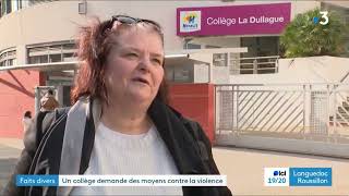 Le collège de la Dullague en grève pour des moyens et le classement en REP [upl. by Nosnibor]